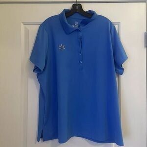 Walmart Employee Polo Shirt WOMENS 2XL XXL Blue Short Sleeve Associate uniform